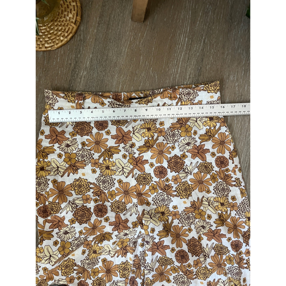 RACHEL ZOE Pants - Women's Rachel Zoe Wide Leg Pants L White Brown Floral